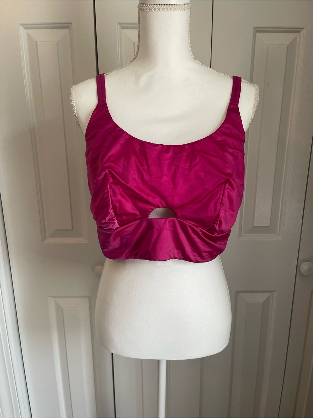 Fuchsia Satin Crop Bralette